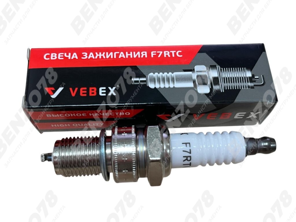 Свеча зажигания VEBEX F7RTC (для 4-х тактных двигателей, М14х1.25х19мм длинная)